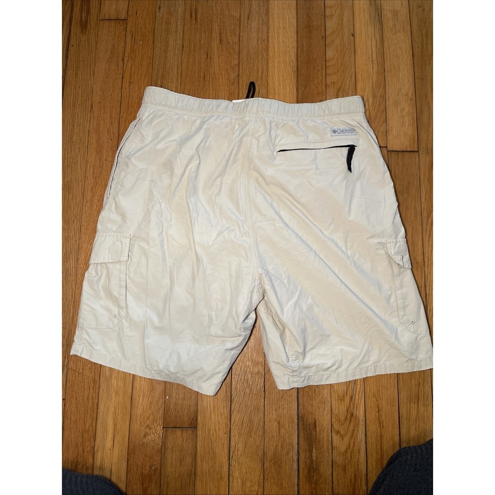 Columbia Cargo Hiking Shorts Men M Packable Adjustable Elastic Waist Nylon Khaki - Picture 6 of 10